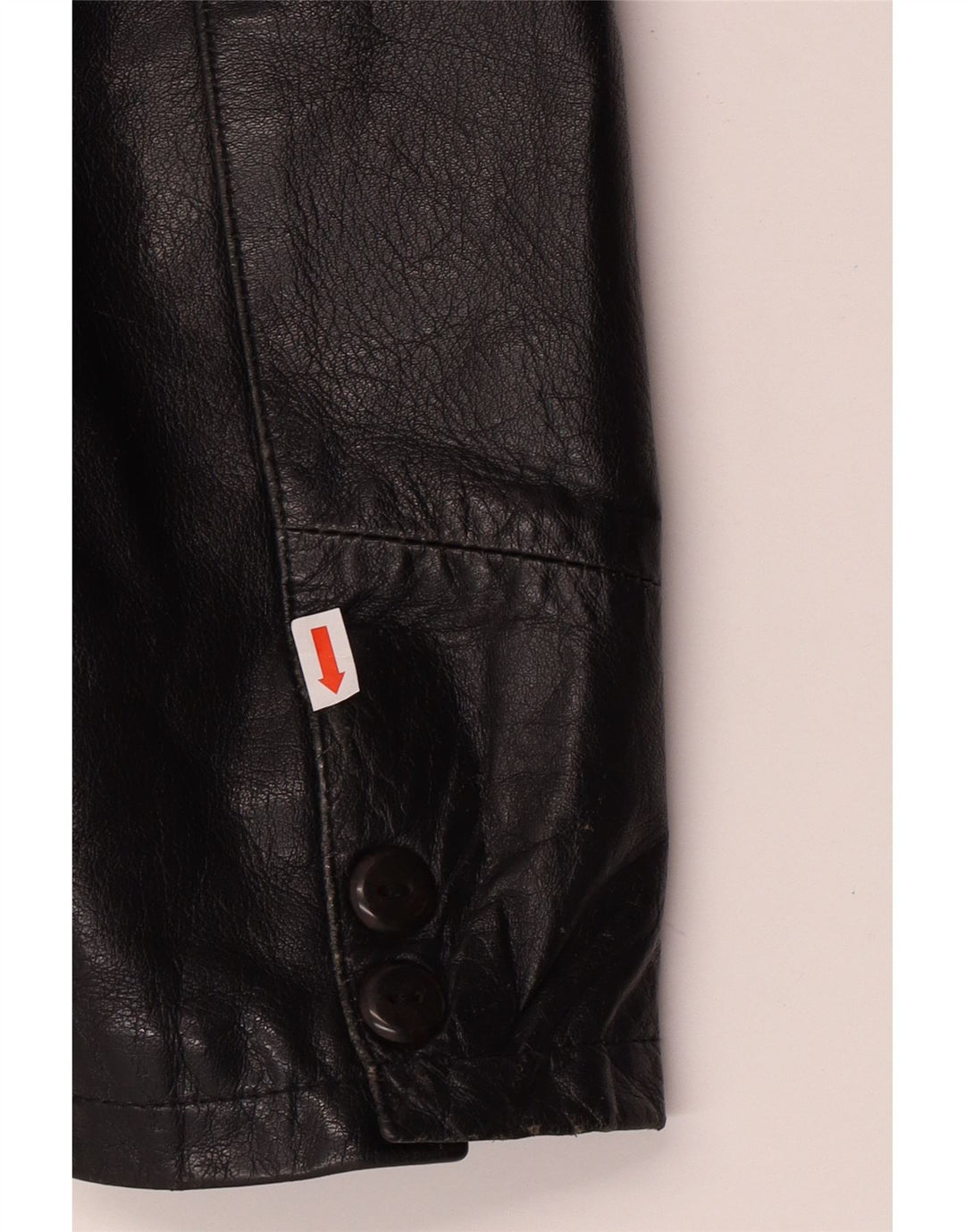 VINTAGE Womens Leather Jacket UK 14 Medium Black Leather