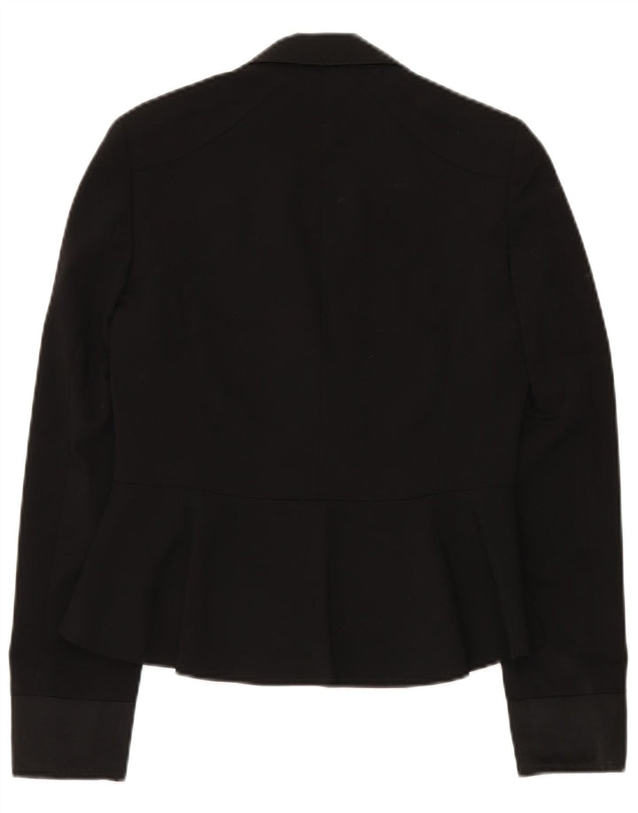 MOSCHINO Dame 1-knap blazerjakke UK 8 Small Black Virgin Wool