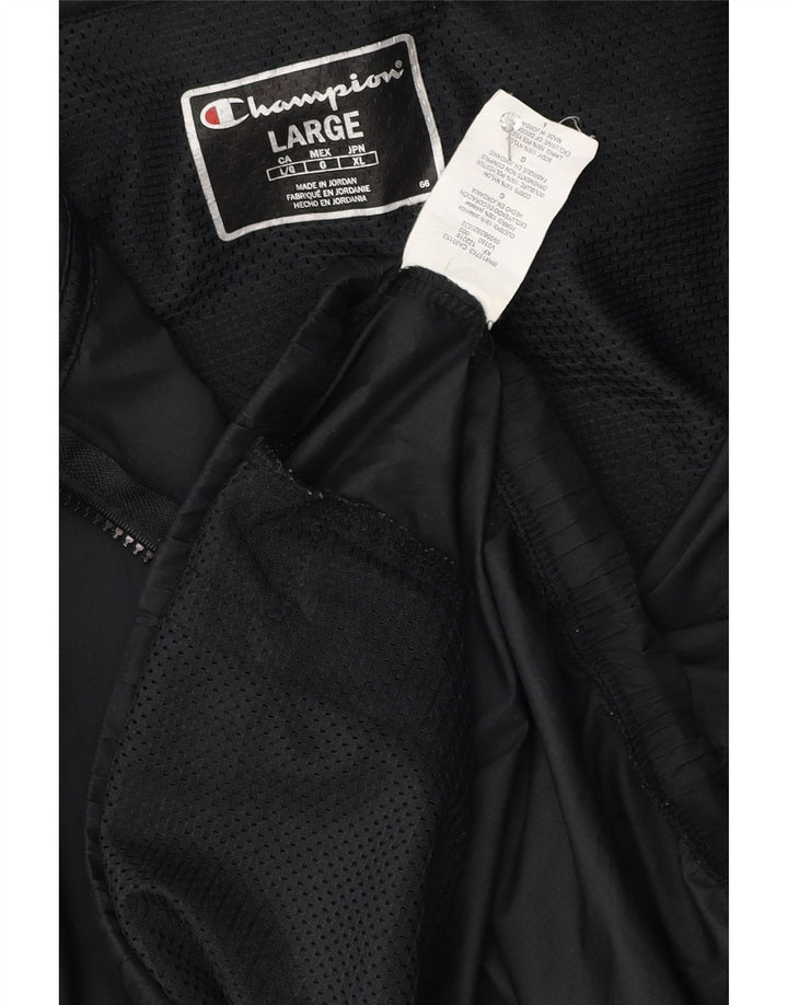 Champion Herre Grafisk Hættejakke Anorak UK 40 Stor Sort Polyester