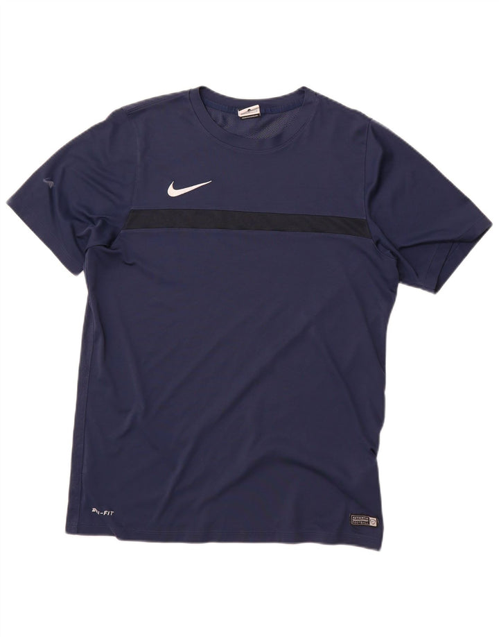 Nike Herre Dri Fit T-shirt Top Stor marineblå polyester