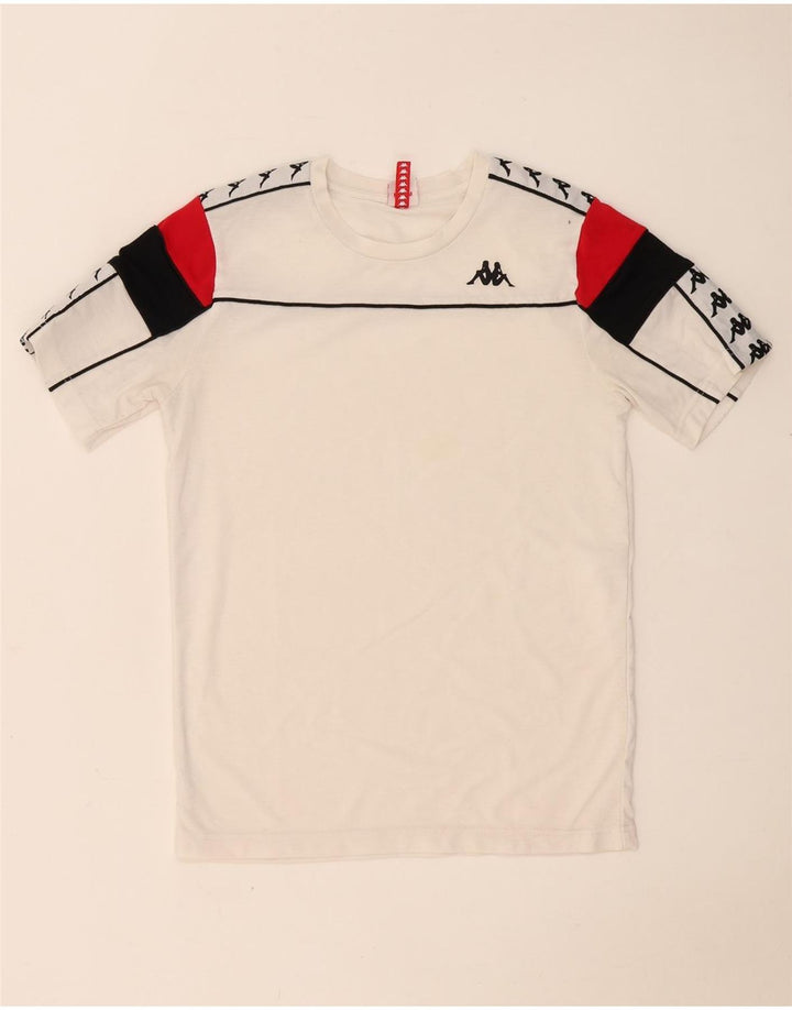 Kappa Herre grafisk T-shirt Top Medium White Colourblock