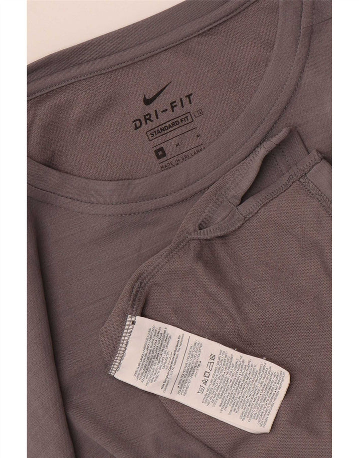 Nike Herre Dri Fit Standard Fit T-shirt Top mellemgrå polyester