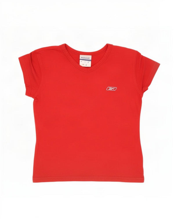Reebok Womens T-Shirt Top UK 12 Medium Red Cotton