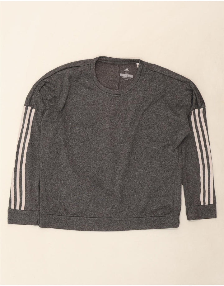 ADIDAS Womens Top Long Sleeve UK 20/22 XL Grey Polyester Vintage Adidas and Second-Hand Adidas from Messina Hembry 