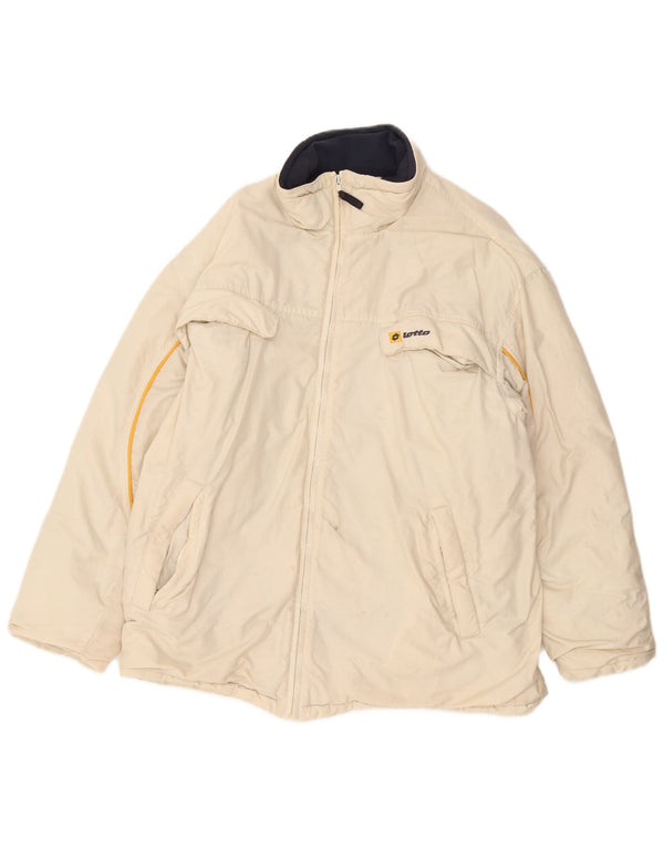 Lotto Herre Windbreaker Jacket UK 38 Medium Off White Nylon
