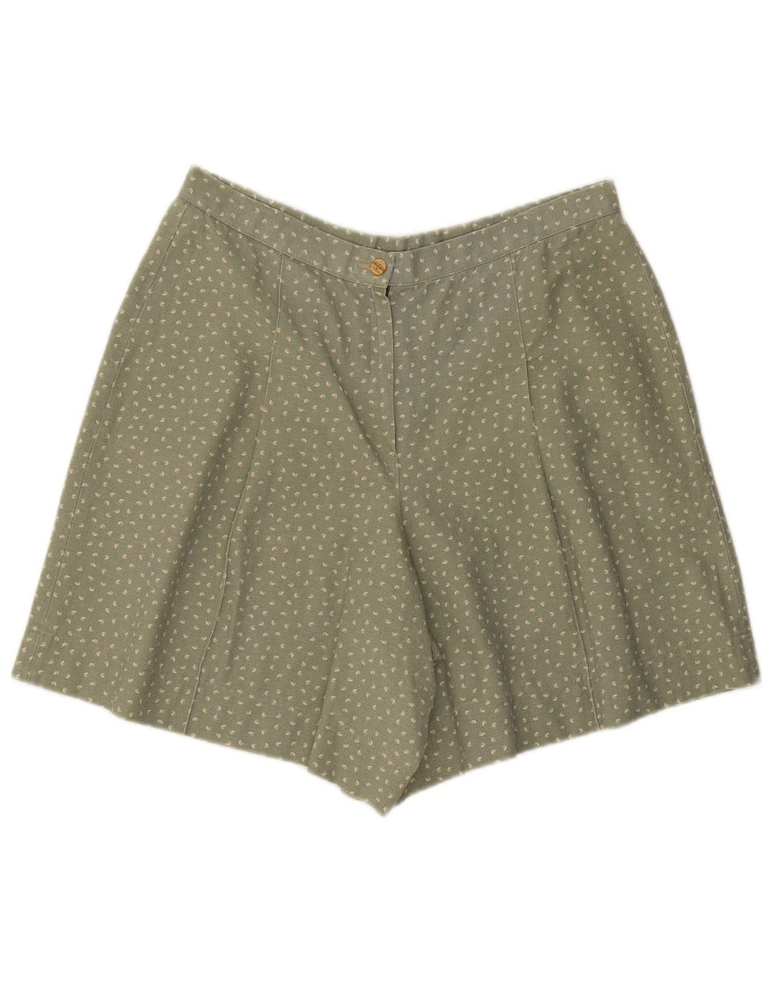 Vintage kvinders afslappede shorts store W34 grøn plettet