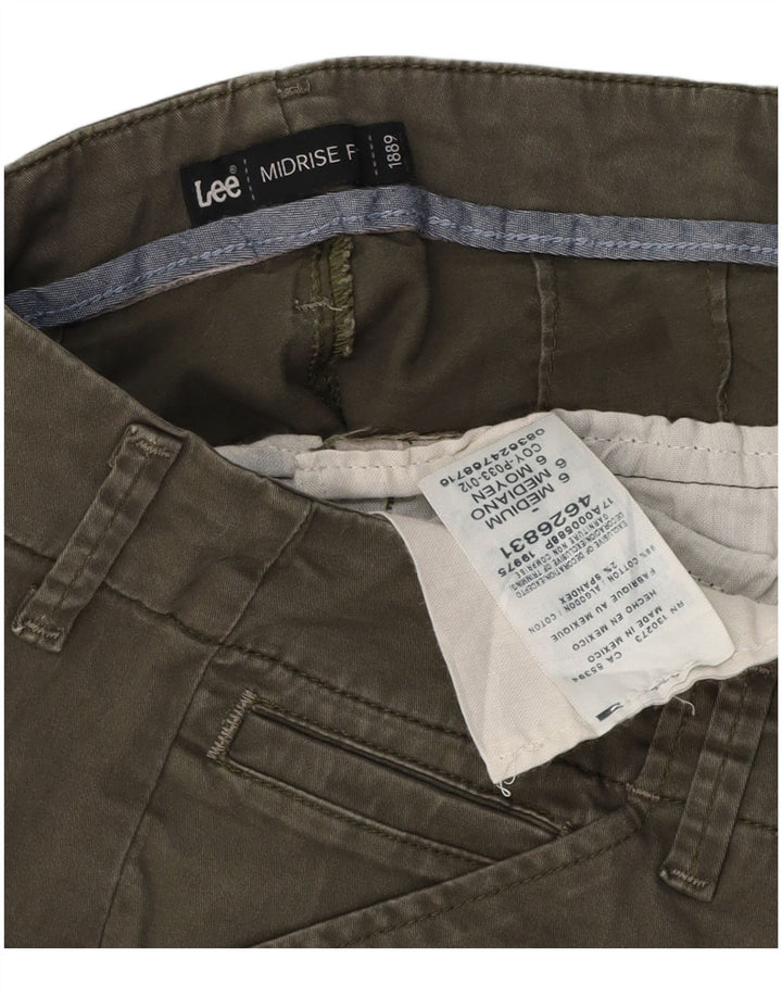 LEE Dame Mid Rise Casual Shorts US 6 Medium W30 Khaki Bomuld