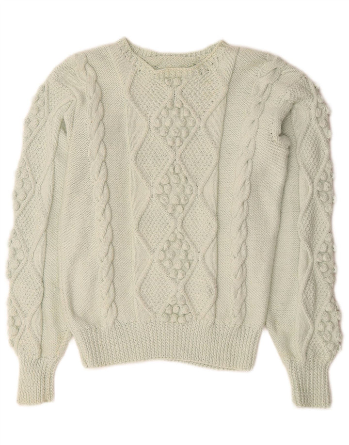 Vintage Dame Boat Neck Jumper Sweater UK 14 Medium Green