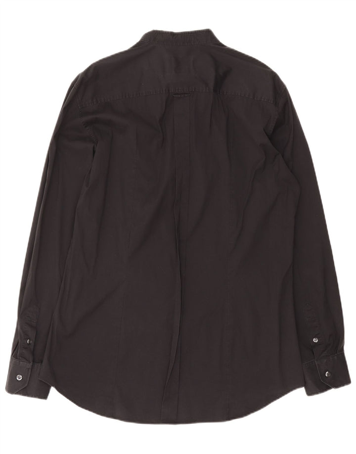 Dolce & Gabbana Herre Slim Shirt Størrelse 43 Stor Sort Bomuld