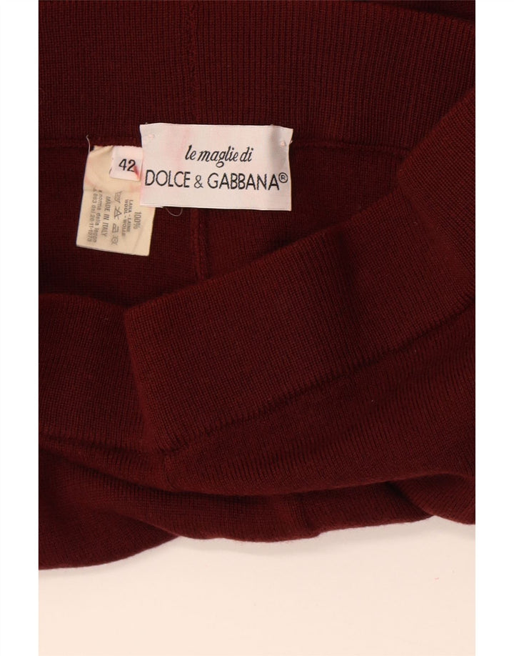 Dolce & Gabbana strikke leggings til kvinder IT 42 Medium rødbrun uld