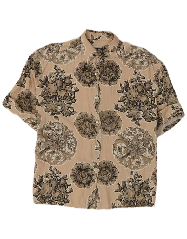 Camel Active kortærmet skjorte til kvinder EU 42 Large Beige Floral Viscose