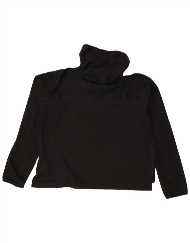Nike Dame Running Crop Grafisk Hoodie Jumper UK 14 Medium Sort Polyester