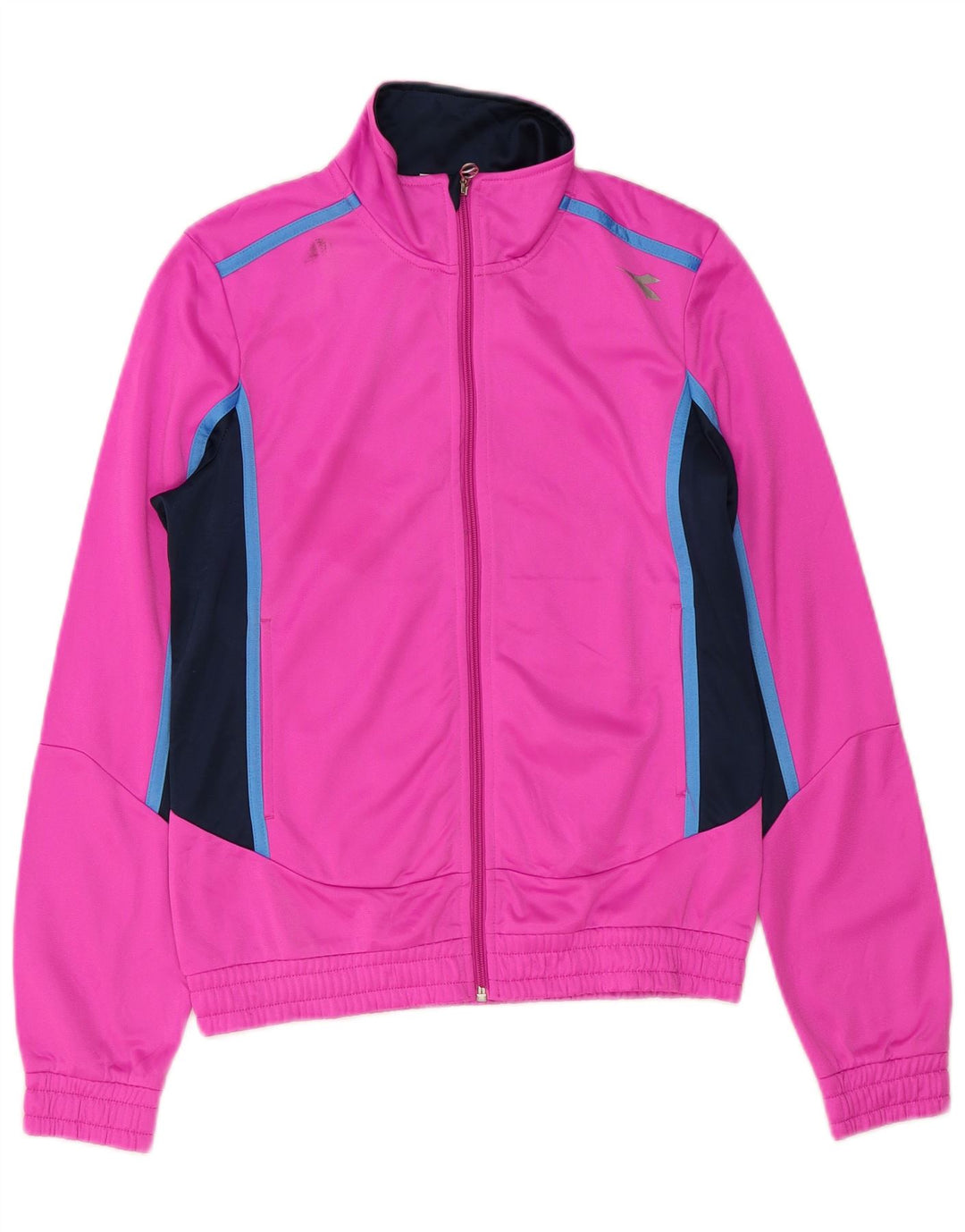 Diadora træningsdragt topjakke til kvinder UK 10 Small Pink Colourblock Polyester