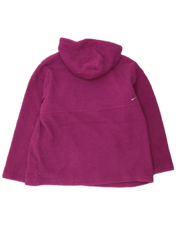 Nike Dame Therma-Fit fleecetrøje med hætte UK 18 XL Lilla polyester