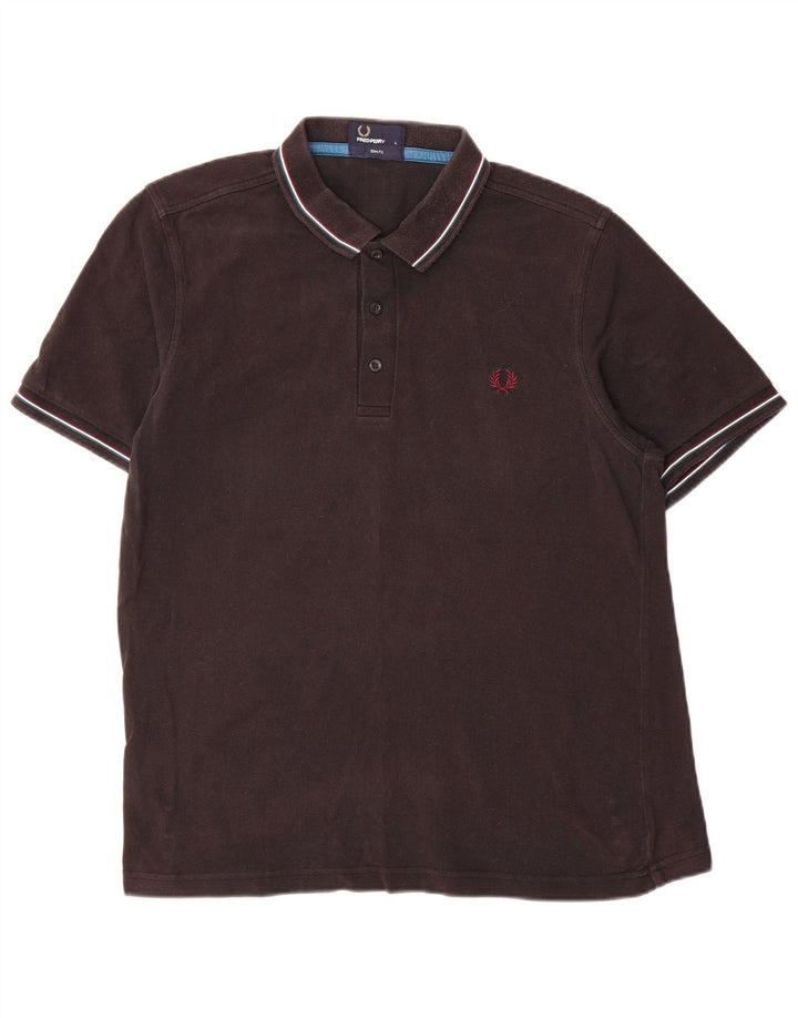 Fred Perry Herre Slim Fit Polo Shirt Stor sort bomuld