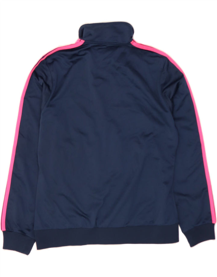 ASICS Womens Tracksuit Top Jacket UK 18 XL Navy Blue Colourblock Polyester Vintage Asics and Second-Hand Asics from Messina Hembry 