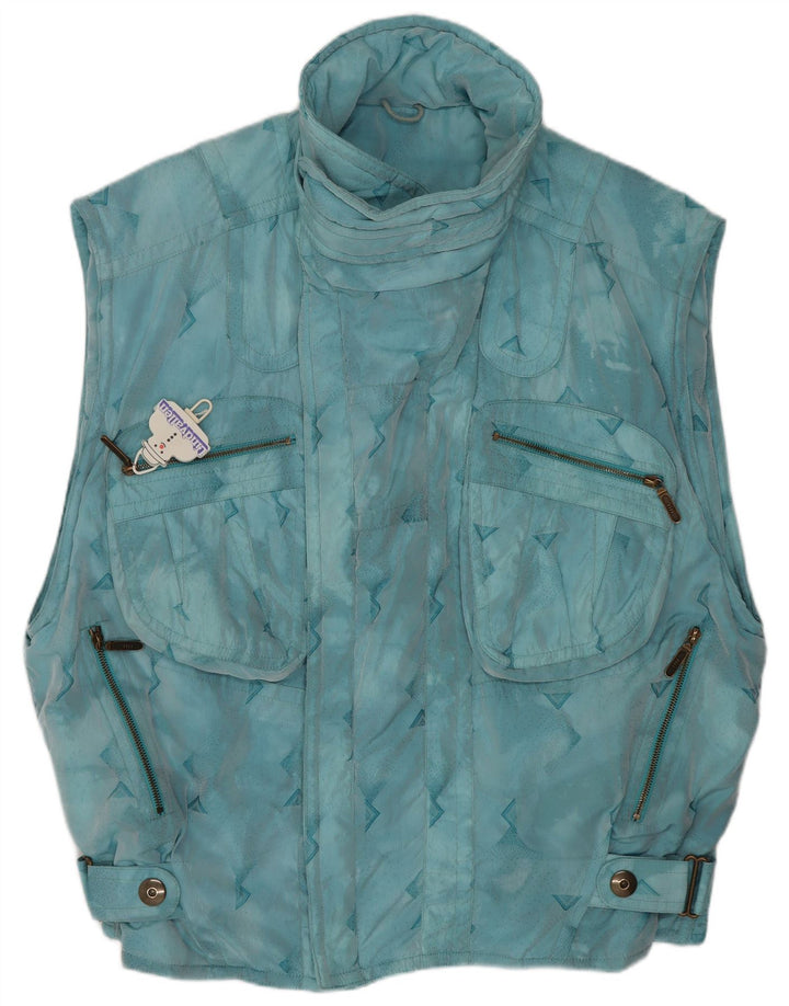 Emmegi Mens Utility Gilet UK 38 Medium Blue Geometrisk Polyamid