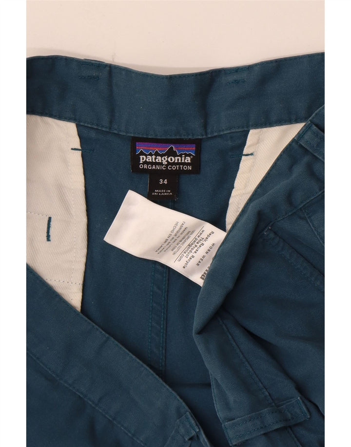 Patagonia Herre Chino Shorts W34 Stor Blå Bomuld