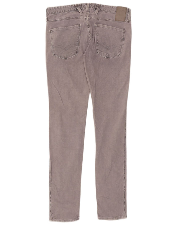 Replay Dame Anbass Slim Jeans W33 L34 Grå Bomuld