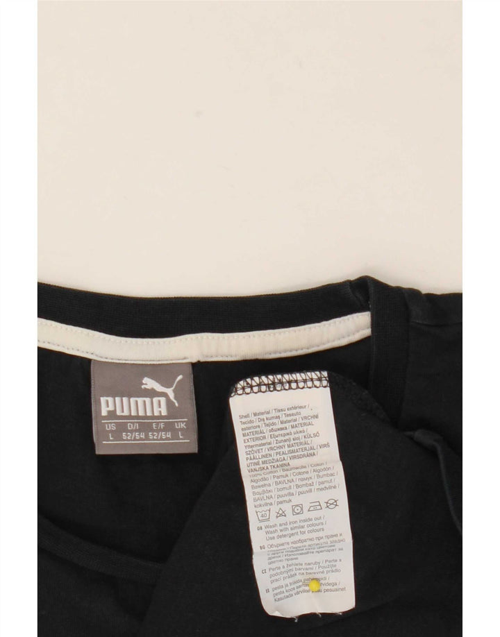 Puma Herre Grafisk T-Shirt Top Stor Sort Bomuld