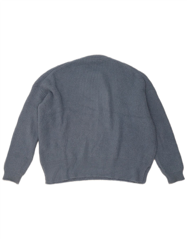 ZARA dame sweater med rund hals i overstørrelse UK 10 lille marineblå