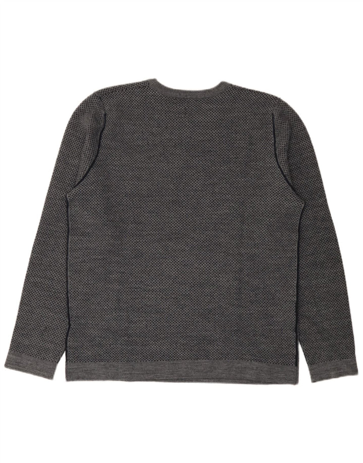 Gas Herre Crew Neck Jumper Sweater XL Grå Flecked Wool