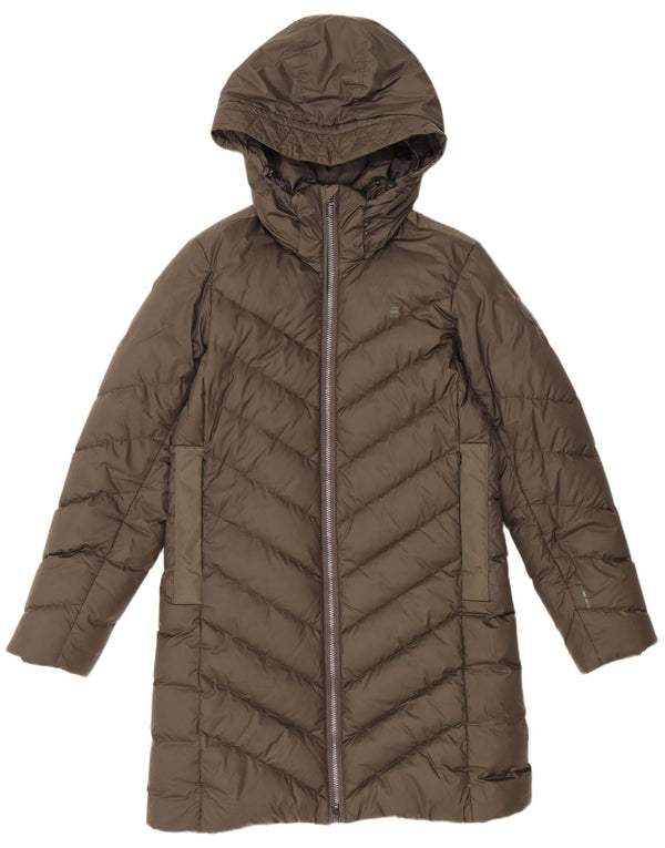 G-STAR Polstret frakke med hætte til kvinder UK 14 Medium Khaki Polyester