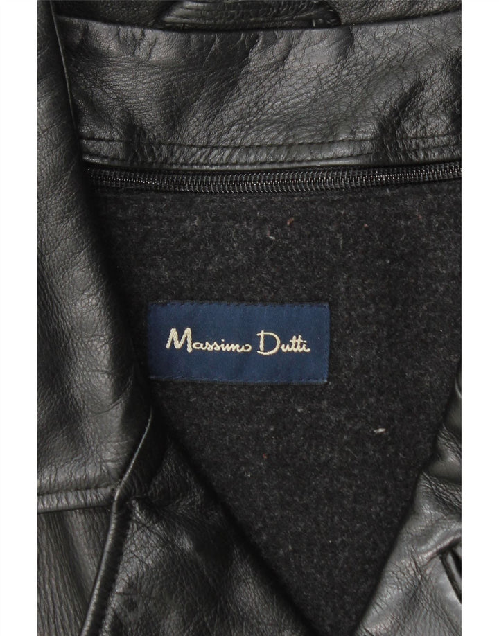Massimo Dutti Herre Læderfrakke UK 40 Large Sort