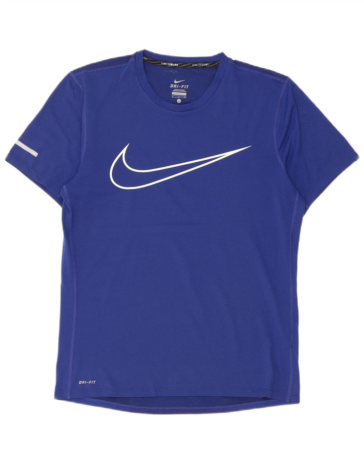 Nike Herre Dri Fit grafisk T-shirt top lille blå polyester