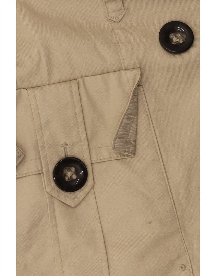 Zara Dame Trench Coat UK 14 Stor Beige Nylon
