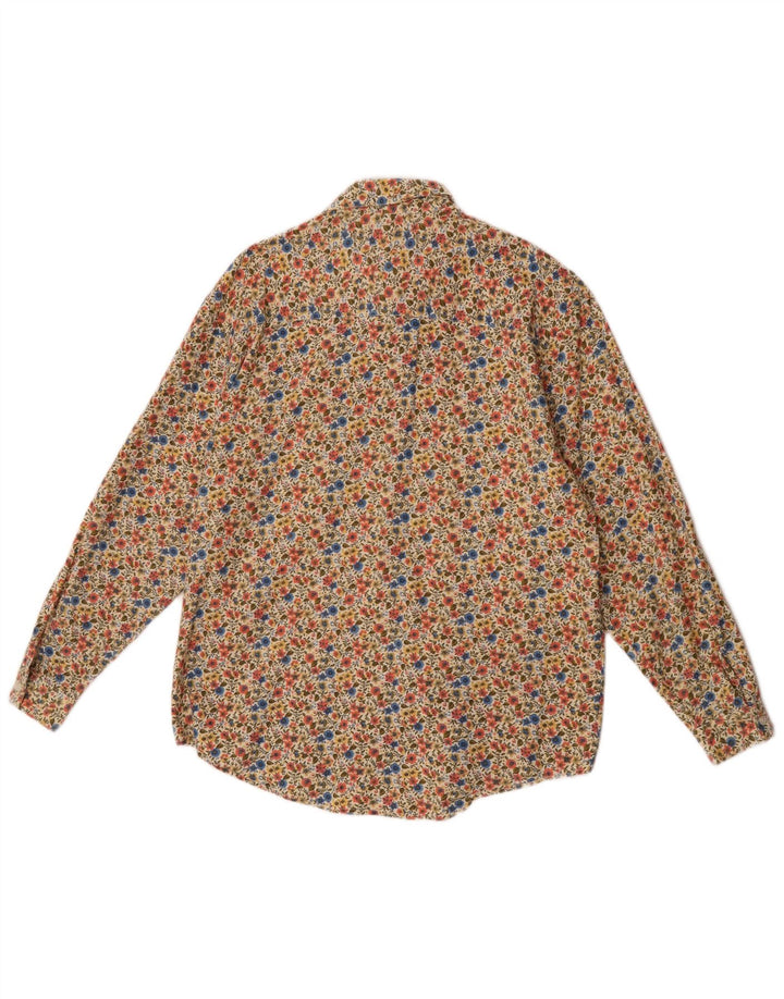 Vintage dameskjorte IT 42/44 Stor flerfarvet blomsterbomuld