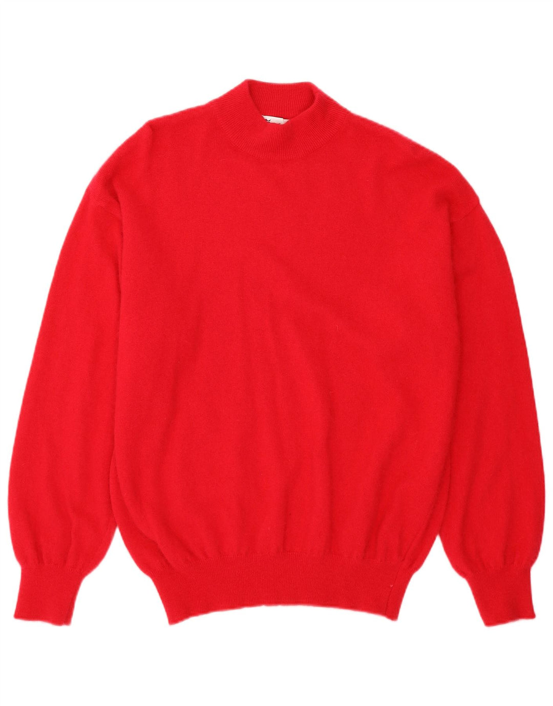 VINTAGE Dame Turtle Neck Jumper Sweater UK 16 Large Red Angora