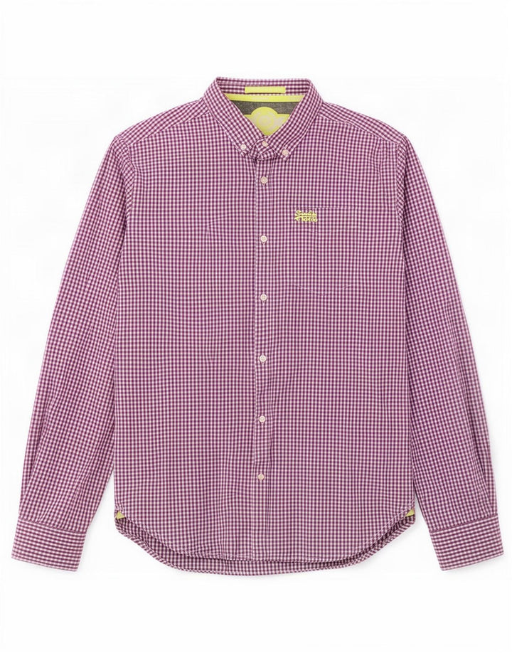 Superdry Herreskjorte Stor lilla Gingham Bomuld