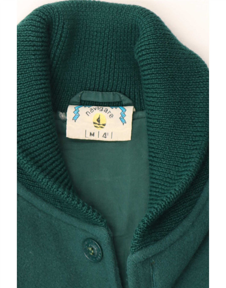 Navigare Strik Bomber Jacket UK 38 Medium Grøn Ternet Uld