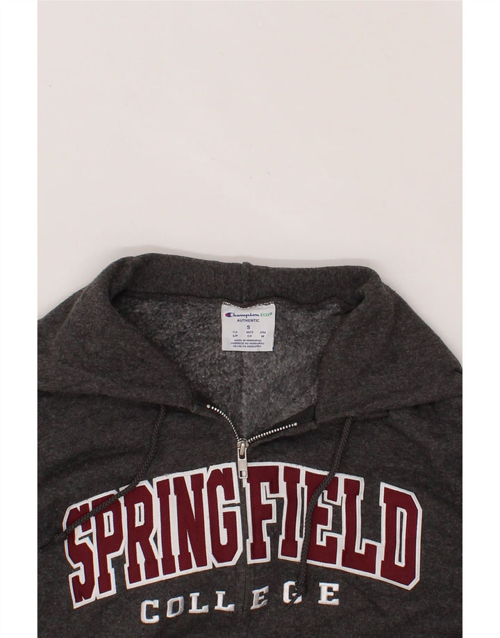CHAMPION Mens Graphic Zip Hoodie Sweater Small Grey Cotton Vintage Champion and Second-Hand Champion from Messina Hembry 