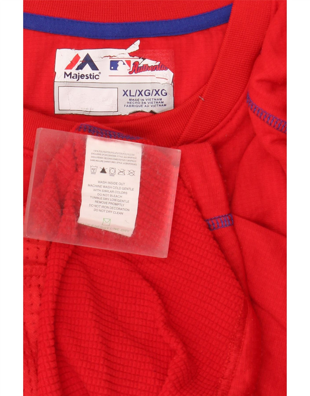 Majestic Mens Washington Nationals Top Langærmet XL Rød Polyester