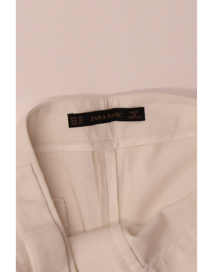 Zara Chino Shorts til kvinder XS W24 Hvid bomuld