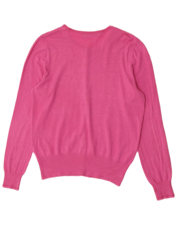 Marks & Spencer Dame Cardigan Sweater UK 14 Medium Pink Viscose