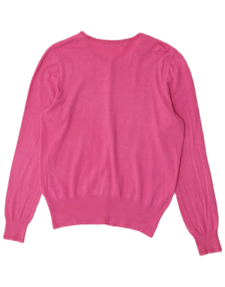 Marks & Spencer Dame Cardigan Sweater UK 14 Medium Pink Viscose