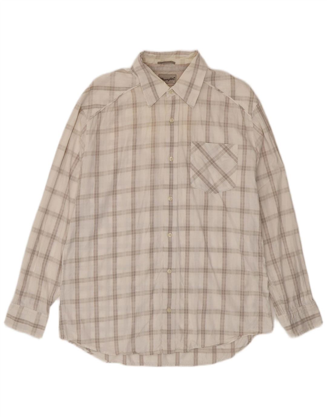 Wrangler Herre Classic Slim Fit skjorte XL Off White ternet bomuld