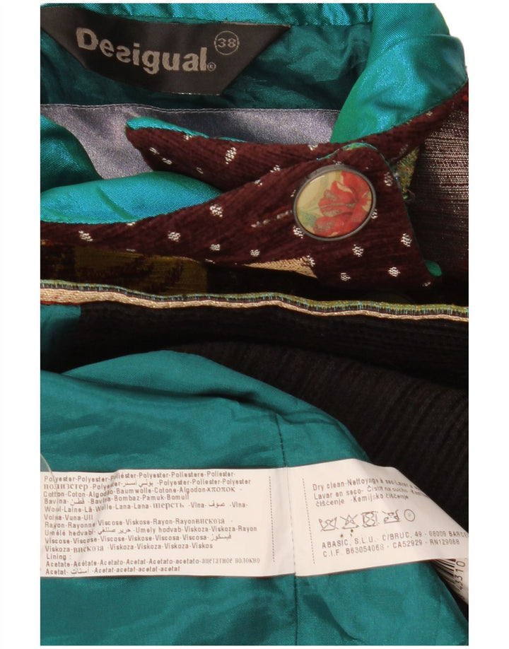 Desigual grafisk overfrakke til kvinder EU 38 Medium flerfarvet blomster