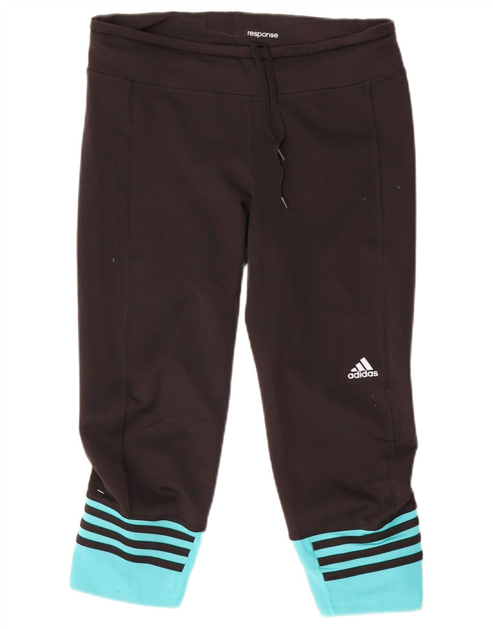 Adidas Womens Climalite Capri Leggings UK 12/14 Medium Black Colourblock