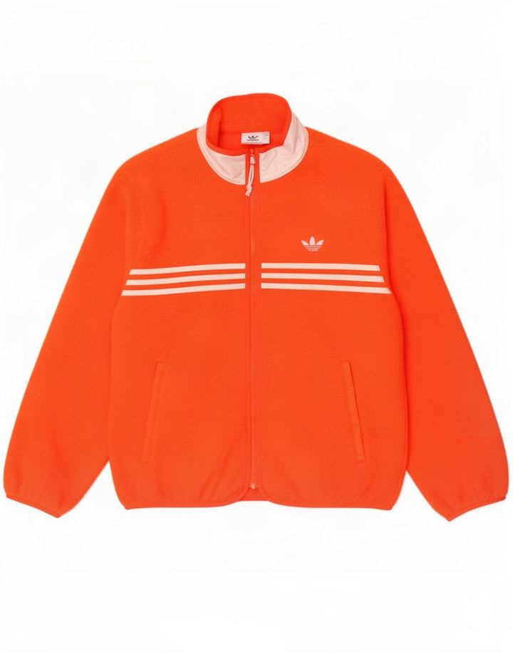 Adidas Fleecejakke til mænd UK 38 Medium Orange Polyester