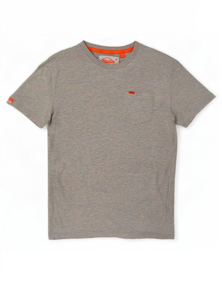 Superdry T-shirt top til mænd XS Grå Flecked Bomuld