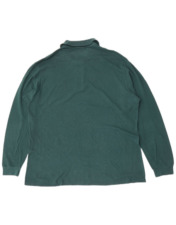 Lacoste Mens Long Sleeve Polo Shirt Size 7 2XL Green Cotton