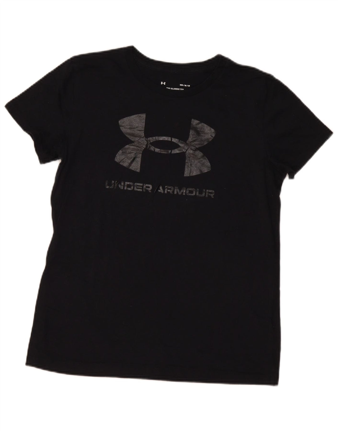 Under Armour Dame Grafisk T-Shirt Top UK 14 Medium Sort Bomuld