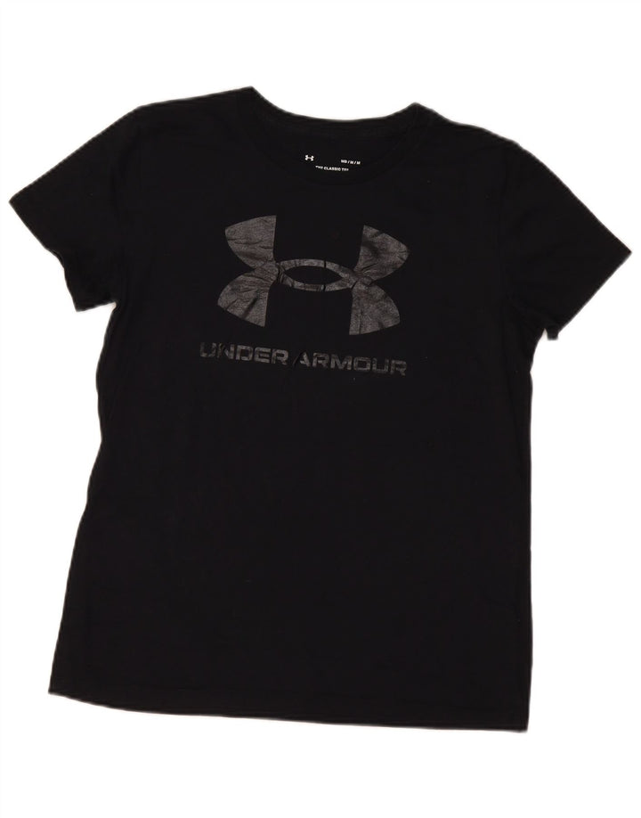 Under Armour Dame Grafisk T-Shirt Top UK 14 Medium Sort Bomuld