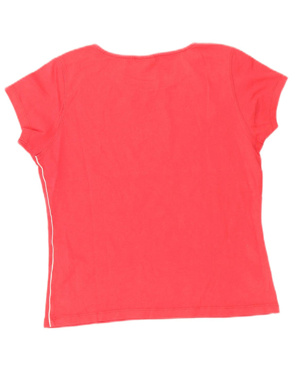 Champion Womens Crop Grafisk T-Shirt Top UK 14 Large Pink