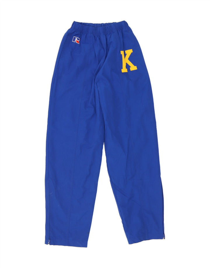 RUSSELL ATHLETIC Womens Graphic Tracksuit Trousers UK 8 Small  Blue Vintage Russell Athletic and Second-Hand Russell Athletic from Messina Hembry 