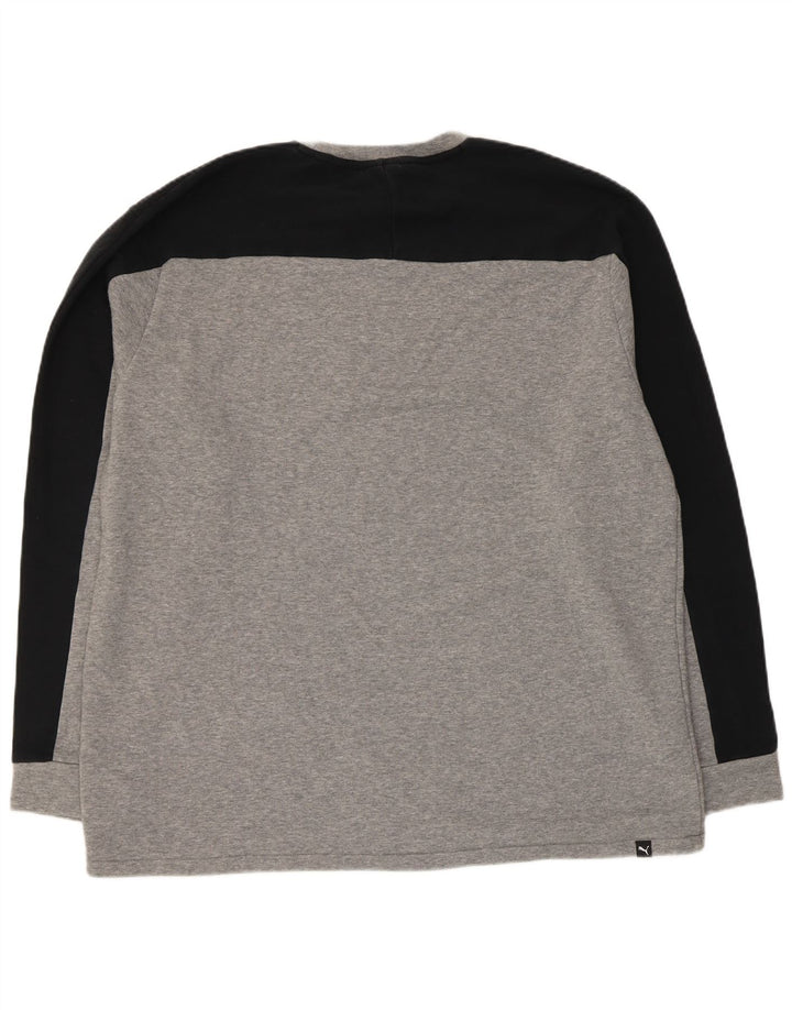 Puma Herre Grafisk Sweatshirt Jumper XL Grå Colourblock Bomuld